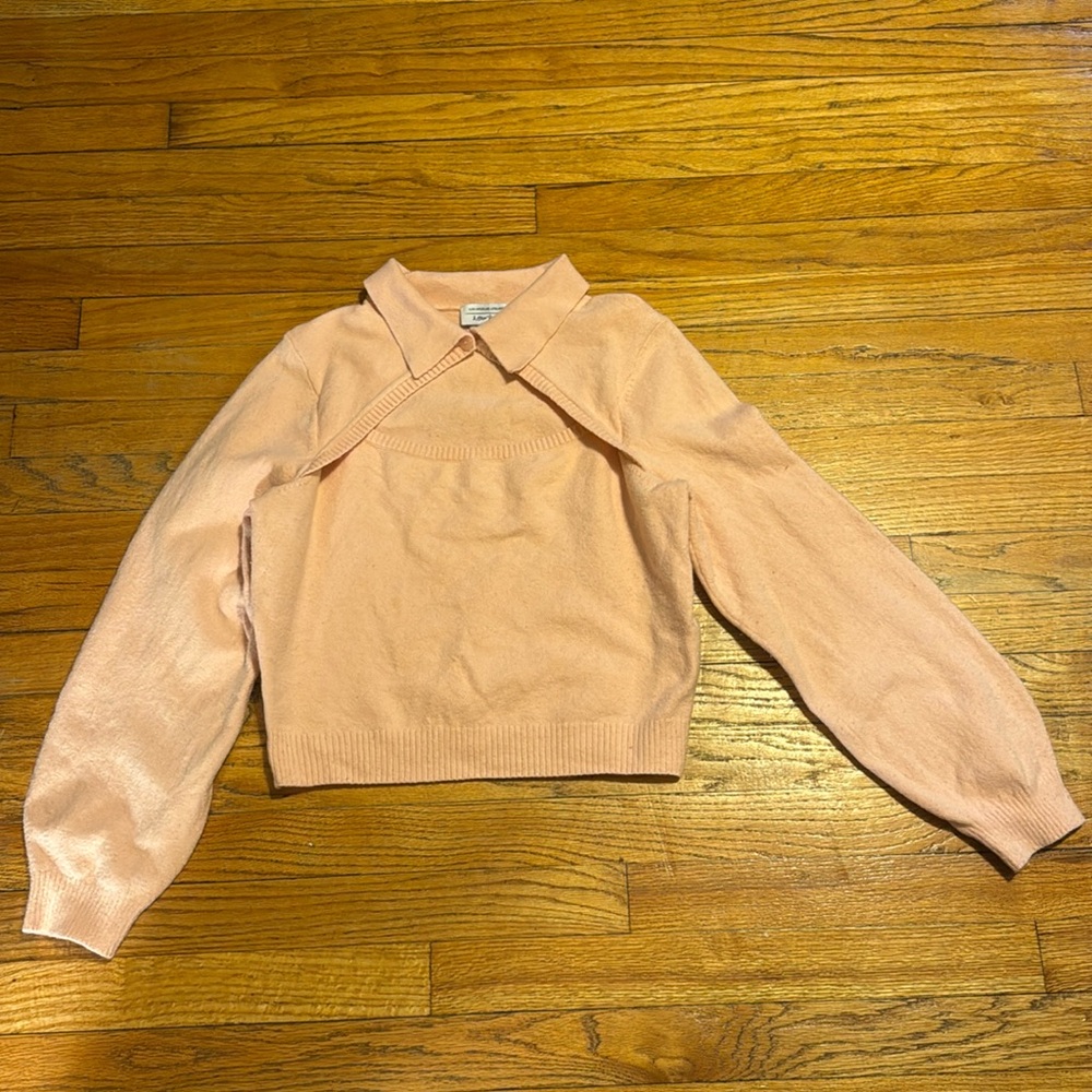 Delicate Pink & Other Stories Pull Over Cut-Out Sweater